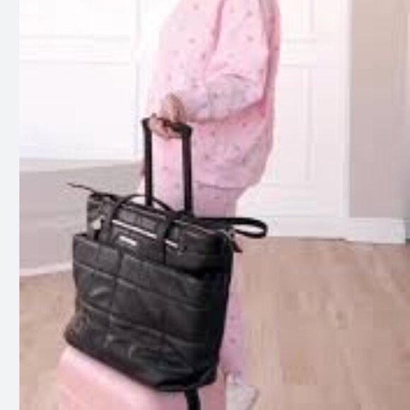 Poppy & Peonies x Birds Papaya Ultimate Bag Black Gold Hardware Hot Pink Lining - Picture 3 of 13